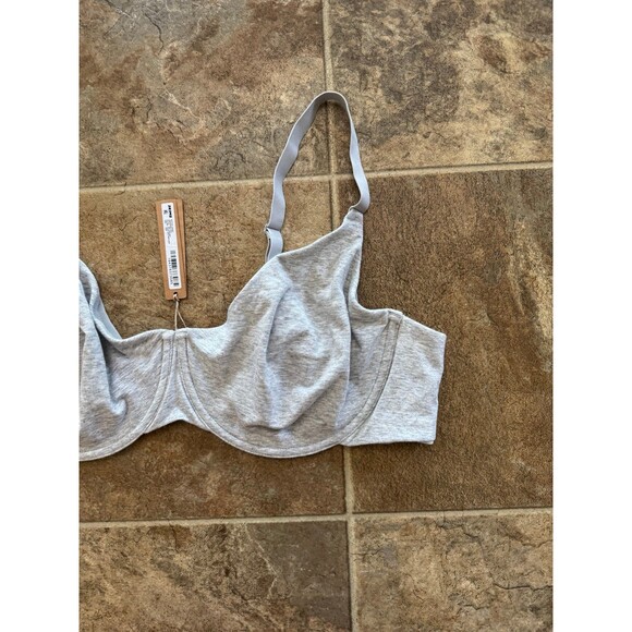 Skims Cotton Jersey Bra Light Heather Grey Size 44DD - Picture 3 of 9